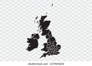 Uk Counties Map black Color on White Backgound quality files Png 