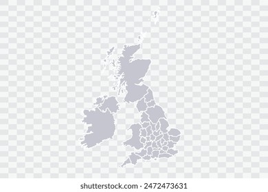 Uk Counties Map Cloud Color on White Background quality files Png