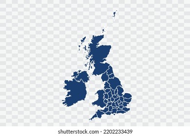 Uk Counties Map dark blue Color on White Background quality files Color (043B72) png