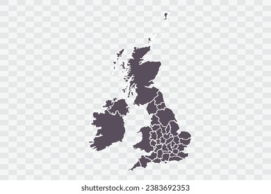 Uk Counties Map Graphite Color on White Background quality files Png