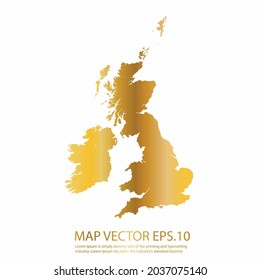 Uk Counties map High Detailed on white background. gold gradient color. Abstract design vector illustration eps 10