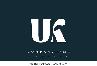 UK Creative Abstract Typography Logo Design. Elegant logo combining bold typography and creative shapes, ideal for branding and identity solutions.