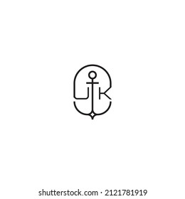 Diseño del logotipo de letras creativas del Reino Unido en concepto de ancla con un diseño profesional de alta calidad que se imprimirá en cualquier medio impreso
