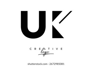 Logotipo creativo minimalista del espacio negativo del Reino Unido con el monograma moderno para la marca y el logotipo de la marca de letras del negocio con el diseño inicial del logotipo de las letras para la marca.