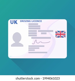 UK driver's license Post Brexit version (flat design)