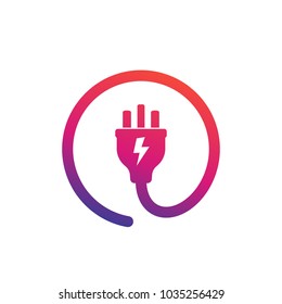 Uk Electric Plug Icon, Vector Logo