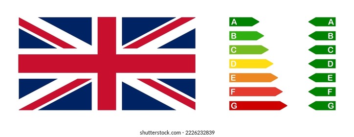 UK Energy rating chart. Vector illustration