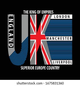 uk england typography, vector illustration