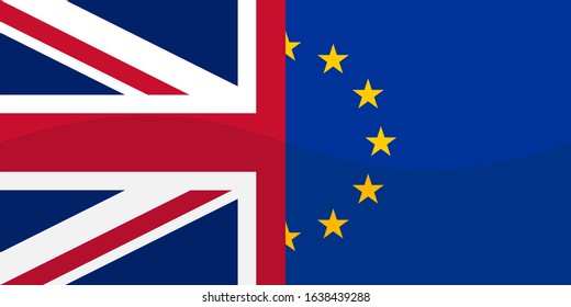 uk and eu flags glossy