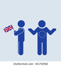 UK exit from the EU. a referendum in Britain. political caricature. vector illustration on gray background