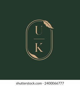 Concepto de plumas del Reino Unido diseño del logo de un monograma de boda como inspiración