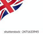 UK flag background waving flag vector illustration for decoration ceremony holiday banner frame 3d gradient.