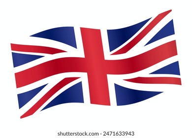 UK flag background waving flag vector illustration for decoration ceremony holiday banner frame 3d gradient.