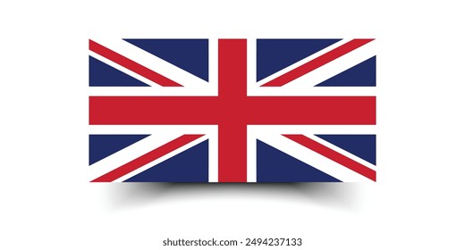 UK flag. The British flag.  Flag icon. Standard color. Standard size. A rectangular flag. Computer illustration. Digital illustration. Vector illustration.