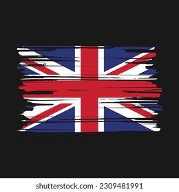 Ilustración del vector de pincel de bandera del Reino Unido
