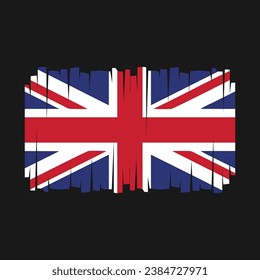 Ilustración del vector de pincel de bandera del Reino Unido