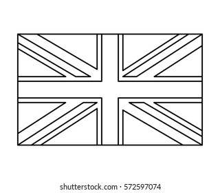uk flag, england symbol outline vector symbol icon design. Beautiful illustration isolated on white background