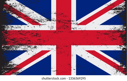 UK flag in grunge style