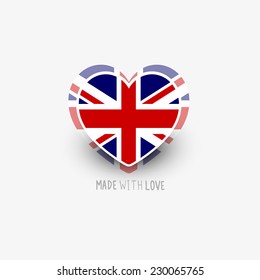 UK Flag Heart Shape Vector.  svg