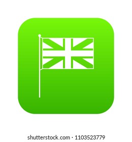 UK flag icon digital green for any design isolated on white vector illustration