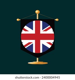 Diseño plano de icono de bandera del Reino Unido