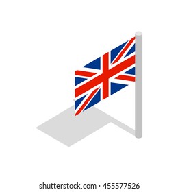 UK flag icon in isometric 3d style isolated on white background. Nation symbol