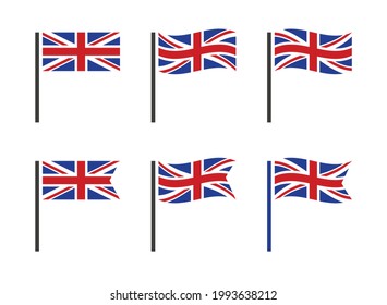 Juego de iconos de la bandera del Reino Unido, iconos de la bandera nacional británica, bandera del Reino Unido - Union Jack