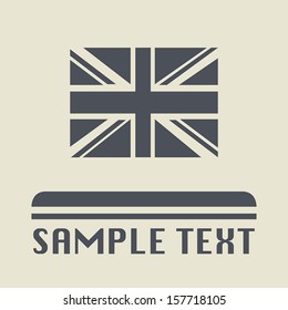 UK flag icon or sign, vector illustration