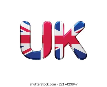 Uk flag icon text effect vector