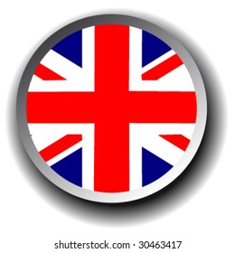 uk flag icon - vector button