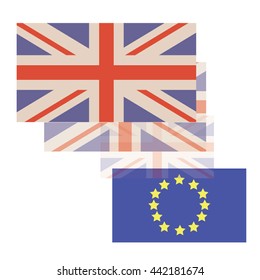 UK Flag leaving EU Flag