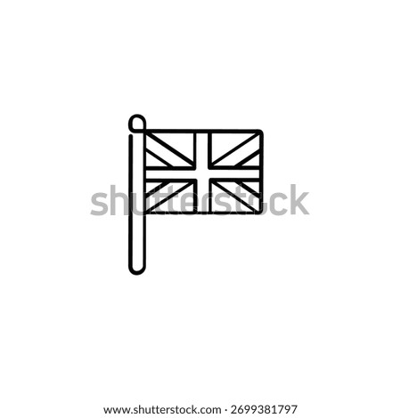 UK Flag Line Style Icon Design