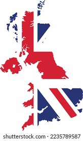 UK flag on map isolated  on png or transparent  background,Symbols of  United Kingdom,Great Britain,template for banner,card,advertising ,promote, TV commercial, ads, web, vector illustration 