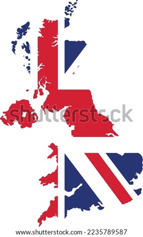 UK flag on map isolated  on png or transparent  background,Symbols of  United Kingdom,Great Britain,template for banner,card,advertising ,promote, TV commercial, ads, web, vector illustration 