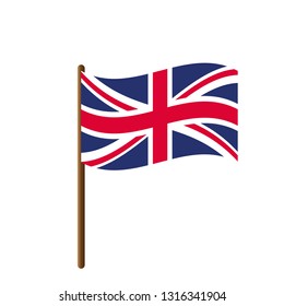 UK flag on a wooden stick