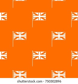 UK flag pattern repeat seamless in orange color for any design. Vector geometric illustration