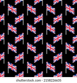 Patrón de bandera del Reino Unido sin fisuras. Fondo de la bandera de Gran Bretaña. Textura del Reino Unido
