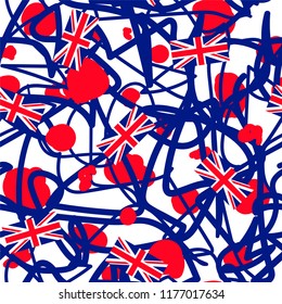 UK flag pattern/ Seamless vector Great Britain flag background