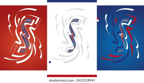 Ilustración vectorial de la cinta de la bandera del Reino Unido sobre fondo aislado azul rojo. Bandera de uso simple del Reino Unido para afiches, folletos, volantes, portada, pancarta, vacaciones, carnívoros, festividades, aniversarios