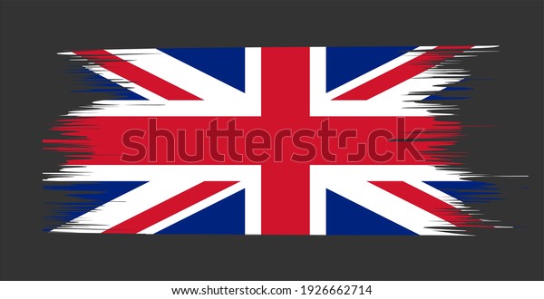 UK Flag Rustic Vector Illustration Isolated on\
Black Background