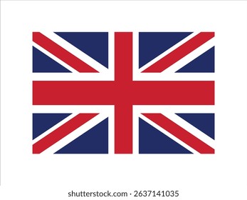 UK flag vector with white background.