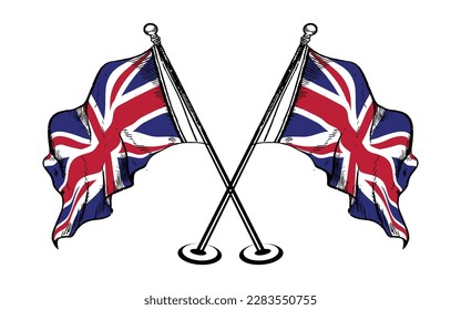 UK flag waving in pole vector