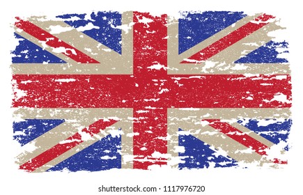 UK flag.Grunge British flag.