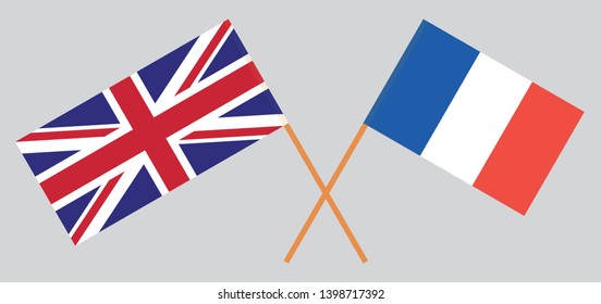 The UK and France. British and  French flags