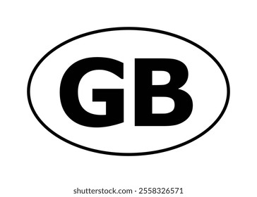 UK GB United Kingdom Great Britain Oval Circle Sticker Decal 