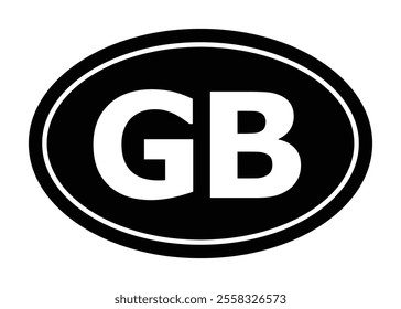 UK GB United Kingdom Great Britain Oval Circle Sticker Decal 