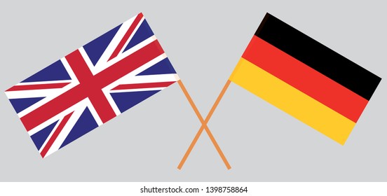 The UK and Germany. British and German flags