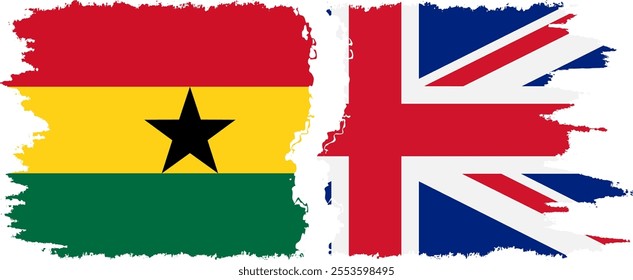 UK and Ghana grunge flags connection, vector