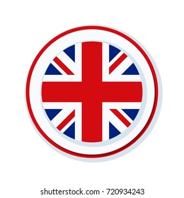 UK of Great Britain button label illustration