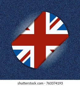 UK of Great Britain button label illustration